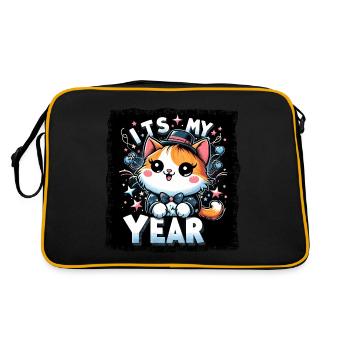 Nouvel An Réveillon du Nouvel An Chat C’est mon année - Sac Retro - noir/or - Dos