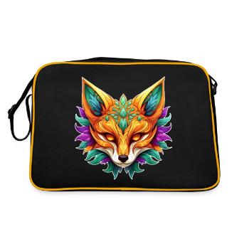 Mardi Gras Fox Portrait - Retro Bag - black/gold - Back
