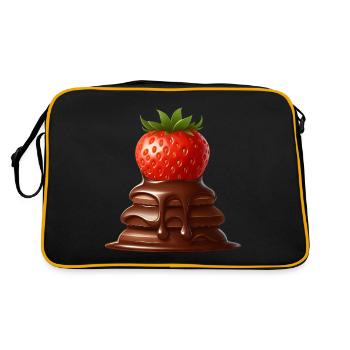 Chocolate Strawberry Fusion Melting Design - Retro Bag - black/gold - Back