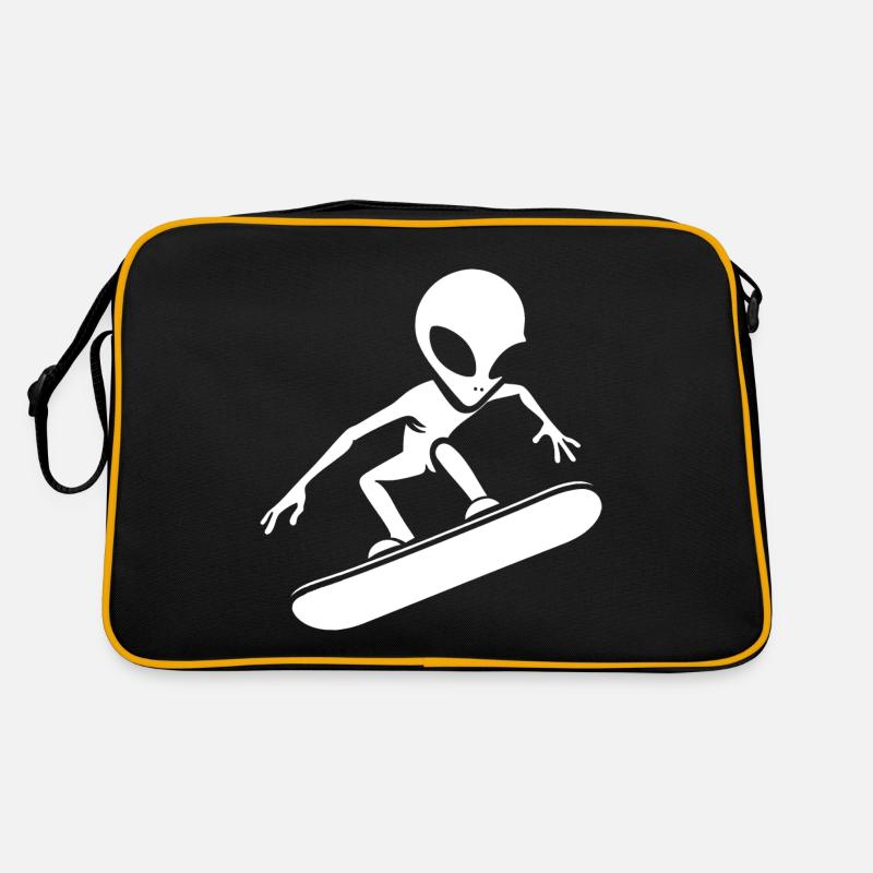 Design minimaliste : Alien Snowboarder Sac Retro