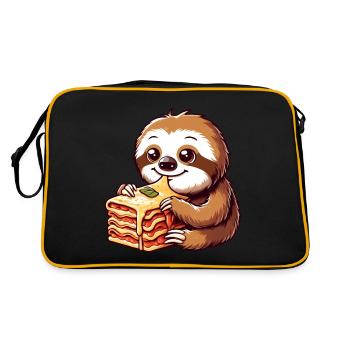 Sloth Loves Italian Lasagna - Retro Bag - black/gold - Back
