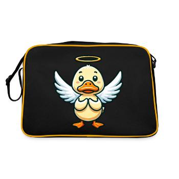 Cute Duck Angel Cartoon Wings Halo - Retro Bag - black/gold - Back