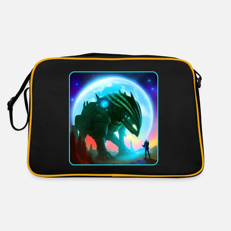 Astronaut and Alien Machine Retro Bag