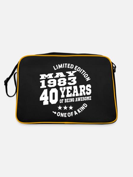 40 years old - birthday may 1983 - Retro Bag - black/gold - Back