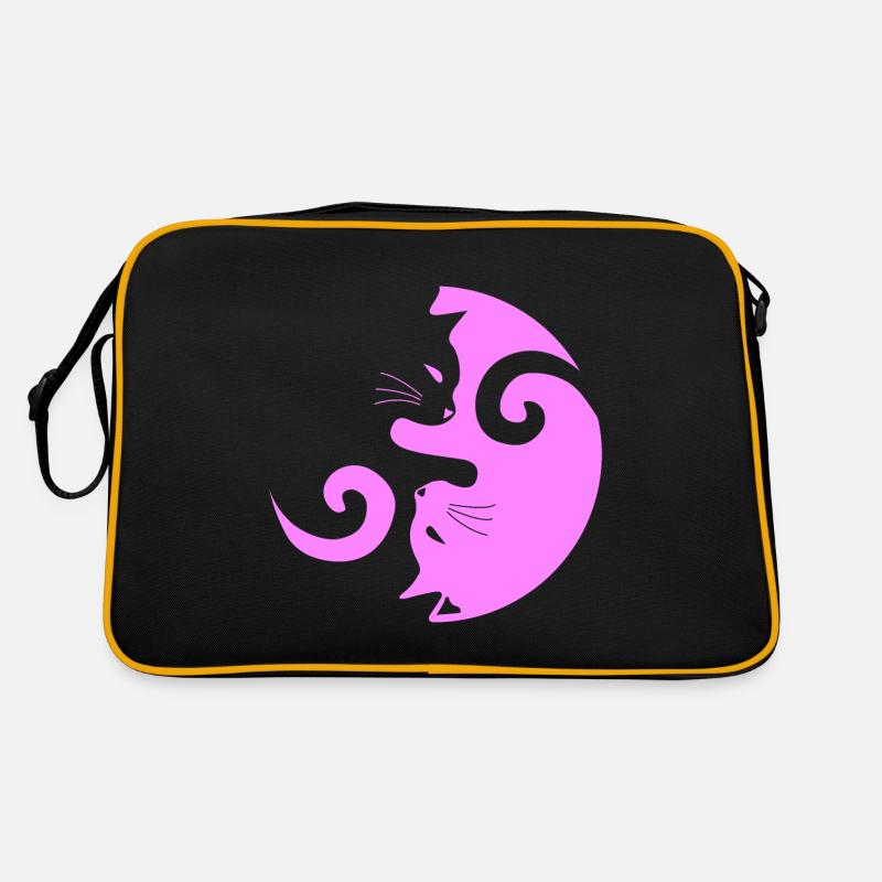 Yin Yang Cat | Katze, Katzenliebe, Tier Retro Tasche