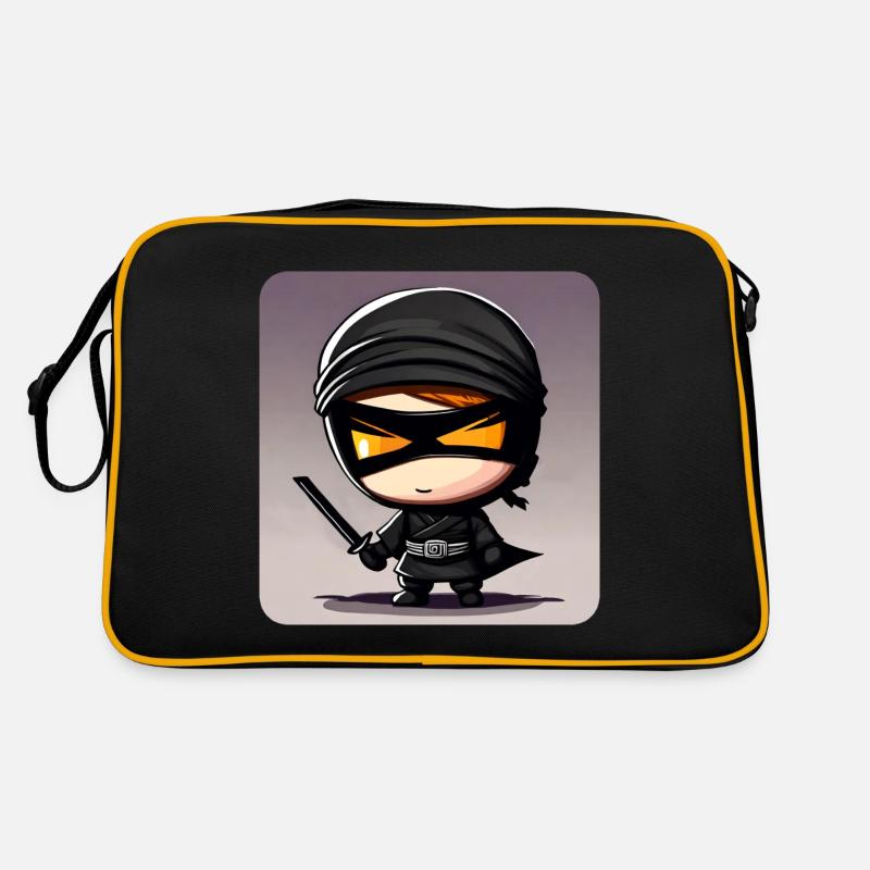 Mignon petit ninja avec épée katana Sac Retro