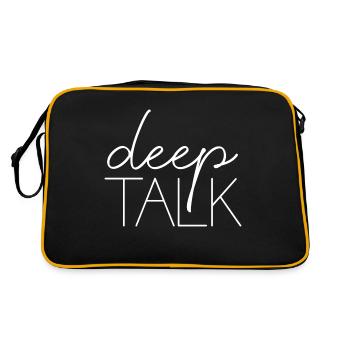 deep talk smalltalk saying font conversation - Retro Bag - black/gold - Back