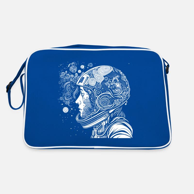 "Psychonaut" Psychedelic astronaut with patterns Retro Bag