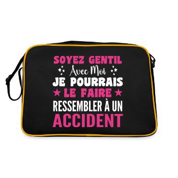 Infirmiere Soyez Gentil Avec Moi Humour Infirmière - Sac Retro - noir/or - Dos