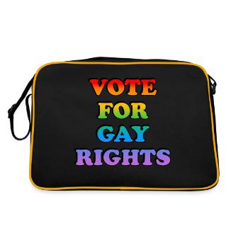 Vote for Gay Rights - Retro Bag - black/gold - Back