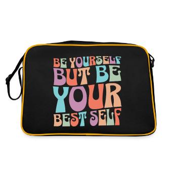 Being Yourself Me Being Your Best You Phrase - Retro Bag - black/gold - Back