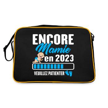 Encore Mamie En 2023 Cadeau Future Grand-mère - Sac Retro - noir/or - Dos