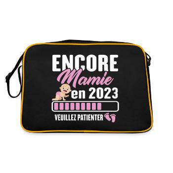 Encore Mamie En 2023 Cadeau Future Grand-mère - Sac Retro - noir/or - Dos