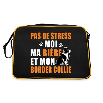 Border collie T shirt homme humour border collie - Sac Retro - noir/or - Dos