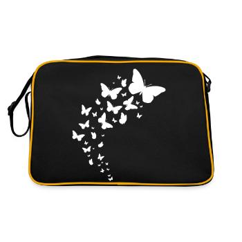 Cute Butterflies Graphic Butterfly Lovers Nature - Retro Bag - black/gold - Back