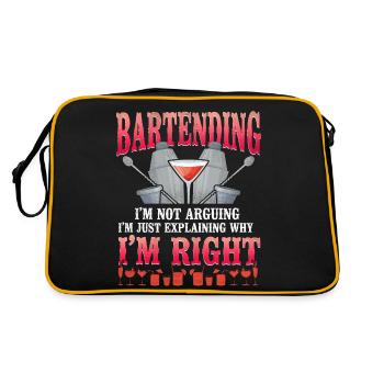 Bartender Mixologist Bartender I'm - Retro Tasche - Schwarz/Gold - Hinten