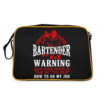 Bartender Mixologist Bartender - Retro Tasche - Schwarz/Gold - Hinten