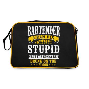 Bartender Mixologist Bartender I - Retro Tasche - Schwarz/Gold - Hinten