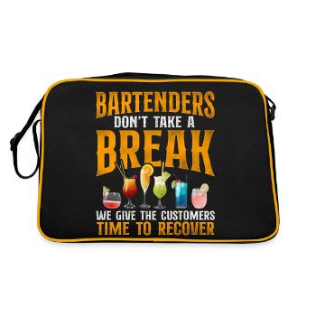 Bartender Mixologist Bartenders - Retro Tasche - Schwarz/Gold - Hinten