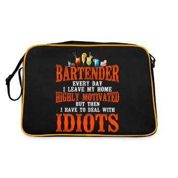 Bartender Mixologist Bartender - Retro Tasche - Schwarz/Gold - Hinten