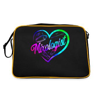 Bartender Mixologist Heart - Retro Tasche - Schwarz/Gold - Hinten
