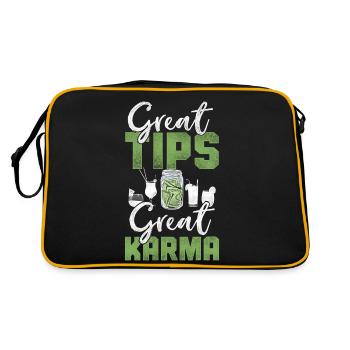 Bartender Mixologist Great Tips - Retro Bag - black/gold - Back