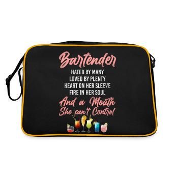 Bartender Mixologist Bartender - Retro Tasche - Schwarz/Gold - Hinten