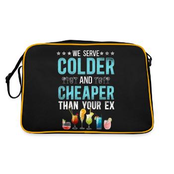 Bartender Mixologist We Serve - Retro Tasche - Schwarz/Gold - Hinten
