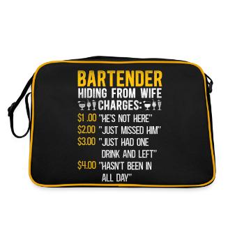 Bartender Mixologist Bartender - Retro Tasche - Schwarz/Gold - Hinten