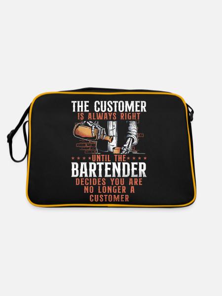 Bartender Mixologist The Customer - Retro Tasche - Schwarz/Gold - Hinten