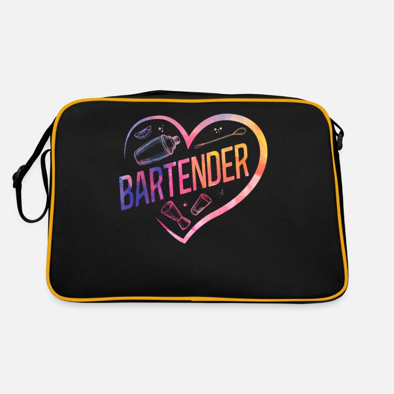 Bartender Mixologist Heart Retro Tasche