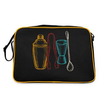 Bartender Mixologist Retro - Retro Tasche - Schwarz/Gold - Hinten