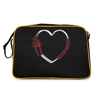Bartender Mixologist Heart - Retro Tasche - Schwarz/Gold - Hinten