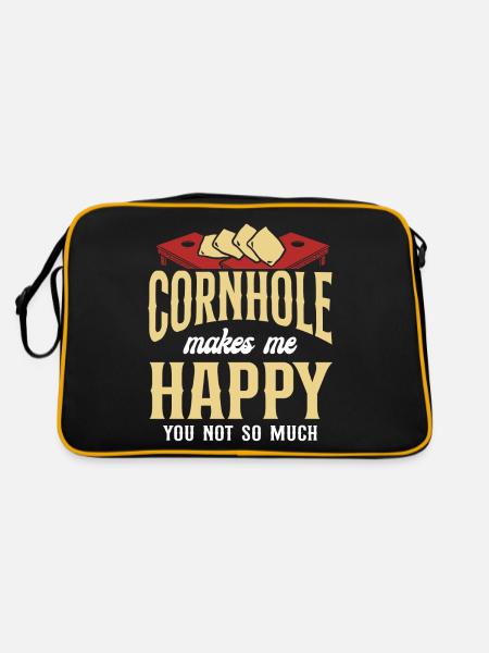 Cornhole Team Bean Bag Player - Retro Tasche - Schwarz/Gold - Hinten