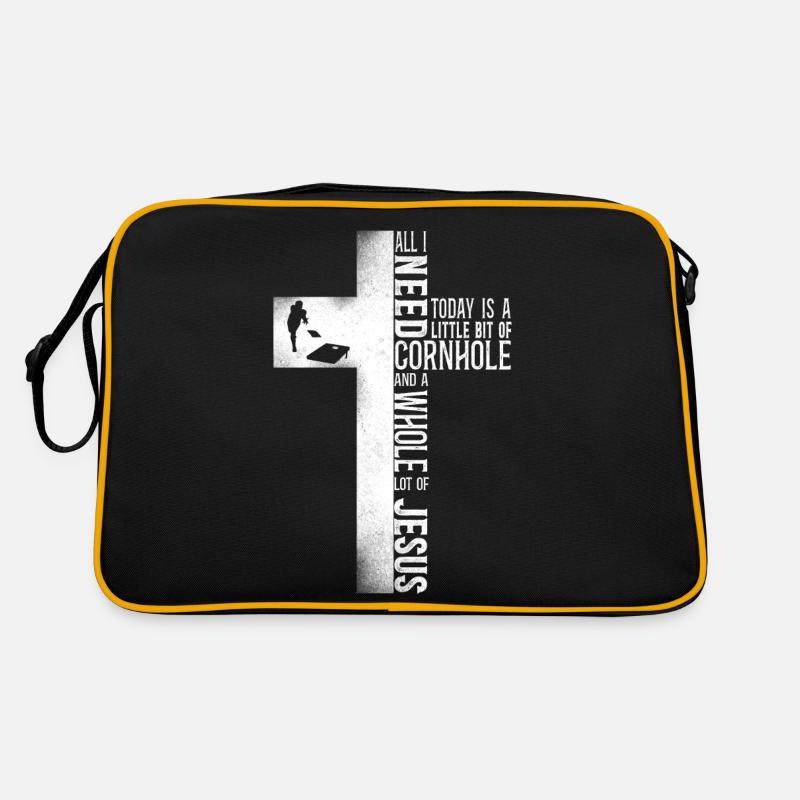 Cornhole Team Bean Bag Player - Retro Tasche - Schwarz/Gold