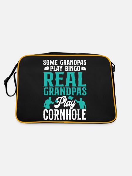 Cornhole Team Bean Bag Player - Retro Bag - black/gold - Back