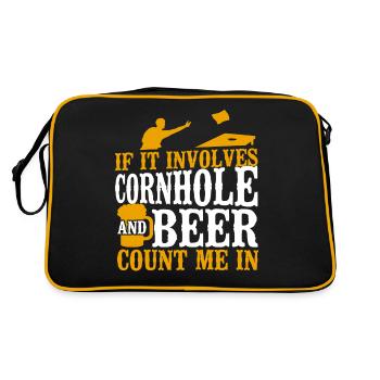 Cornhole Team Bean Bag Player - Retro Bag - black/gold - Back