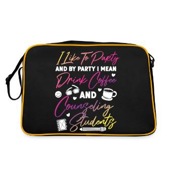 School Counselor Coffee I Like To - Retro Bag - black/gold - Back