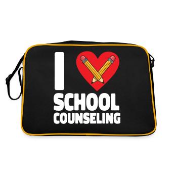School Counselor Heart I (Heart) - Retro Tasche - Schwarz/Gold - Hinten