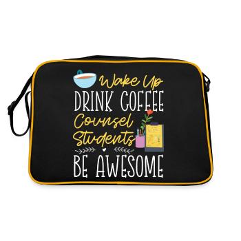 School Counselor Coffee Wake Up - Retro Tasche - Schwarz/Gold - Hinten