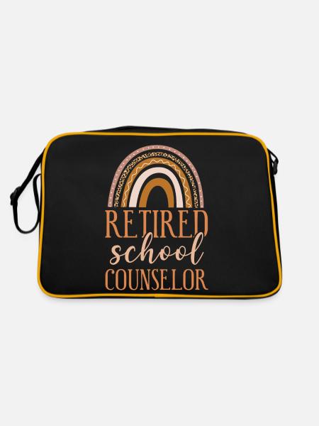 School Counselor Retired Rainbow - Retro Tasche - Schwarz/Gold - Hinten