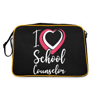 School Counselor Heart I (Heart) - Retro Tasche - Schwarz/Gold - Hinten