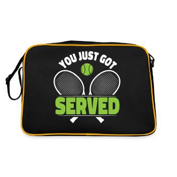 Funny Tennis Player Racket Friends - Retro Bag - black/gold - Back