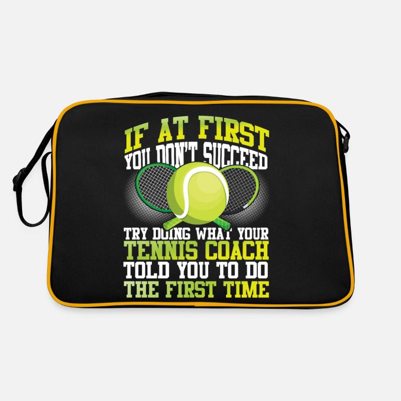 Funny Tennis Player Racket Coach Retro Tasche