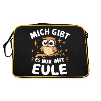 oiseau de nuit hibou hibou oiseau - Sac Retro - noir/or - Dos