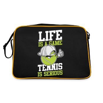 Drôle de joueur de tennis raquette la vie est - Sac Retro - noir/or - Dos