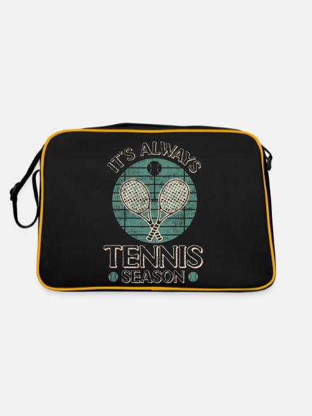 Funny Tennis Player Racket It's - Retro Tasche - Schwarz/Gold - Hinten