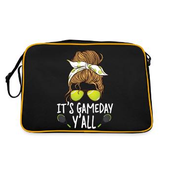 Funny Tennis Player Racket - Retro Bag - black/gold - Back