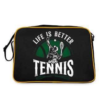 Drôle de joueur de tennis raquette la vie est - Sac Retro - noir/or - Dos