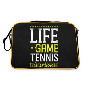 Drôle de joueur de tennis raquette la vie est - Sac Retro - noir/or - Dos